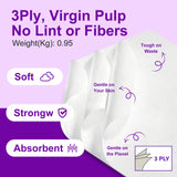 NuMedical Toilet Tissue, 3ply, Virgin Pulp, 10cm x 11cm x 180pcs/roll 8rolls/bag, White, 992738