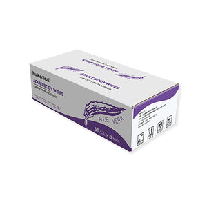 NuAgedCare Adult Wet Wipes, 8"x12"(20cm x 30cm), 50pcs x 8packs/case, 991851B