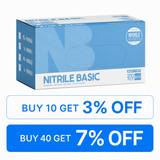 Basic Nitrile Examination Glove, Blue, 200pcs/box, Bx size(cm): 23.5 L x 12 W x 8 H, 990060 - 990063