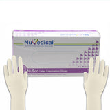 NuEco Latex Exam Gloves Powder Free, 100pcs/bx, Bx size(cm): 24 L x 12 W x 7 H, 990019-990022